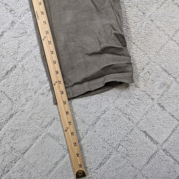 J. Jill Pants Women's XL Green Gray Linen Garment Dyed Pure Pull On Rolled Cuffs - Picture 7 of 9